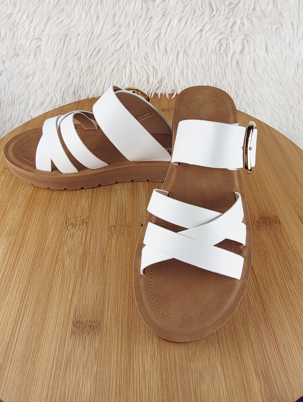 WOMEN'S SLIP ON SANDALS ( OTTO -22 WHITE) - Picture 4 of 9